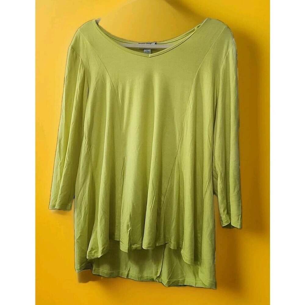 Glitterscope Viscose 3/4 Sleeve Top Blouse New Large Excellent A126